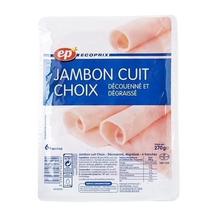 Jambon cuit choix dd x6 tranches
